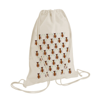 Μελισσούλες, Τσάντα πλάτης πουγκί GYMBAG natural (28x40cm)
