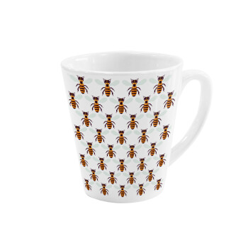 Bee, Κούπα κωνική Latte Λευκή, κεραμική, 300ml