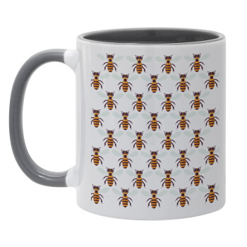 Μελισσούλες, Κούπα χρωματιστή γκρι, κεραμική, 330ml