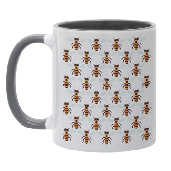 Μελισσούλες, Κούπα χρωματιστή γκρι, κεραμική, 330ml