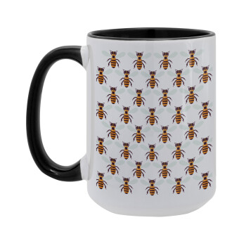 Μελισσούλες, Κούπα Mega 15oz, κεραμική Μαύρη, 450ml