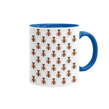 Bee, Mug colored blue, ceramic, 330ml