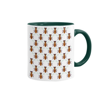 Bee, Mug colored green, ceramic, 330ml