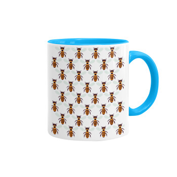 Bee, Mug colored light blue, ceramic, 330ml