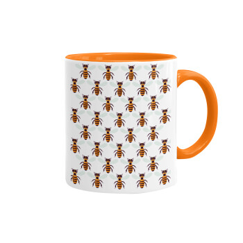 Bee, Mug colored orange, ceramic, 330ml