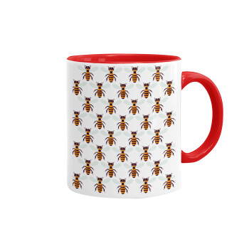 Bee, Mug colored red, ceramic, 330ml