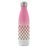 Metal mug thermos Pink/White (Stainless steel), double wall, 500ml