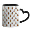 Mug heart black handle, ceramic, 330ml
