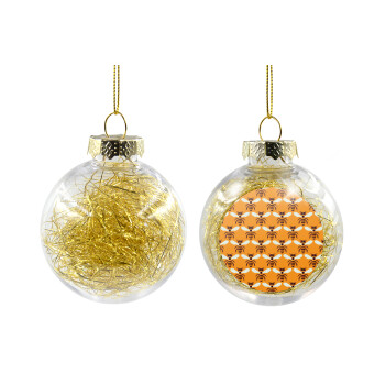 Μελισσούλες, Χριστουγεννιάτικη μπάλα δένδρου διάφανη με χρυσό γέμισμα 8cm