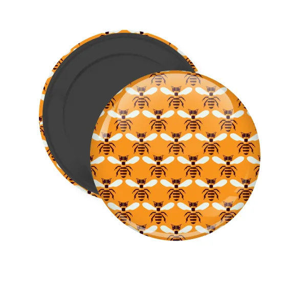 Bee — Round fridge magnet, 5cm
