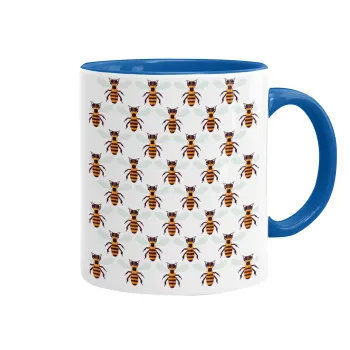 Bee, Mug colored blue, ceramic, 330ml