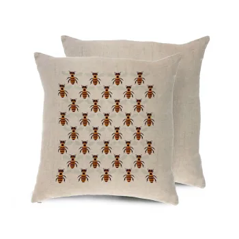 Bee, Μαξιλάρι καναπέ ΛΙΝΟ 40x40cm περιέχεται το  γέμισμα