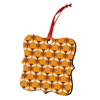 Bee, Christmas ornament polygon wooden 7.5cm