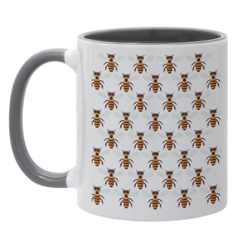 Bee, Mug colored grey, ceramic, 330ml