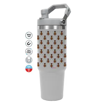 Bee, GREY color, 890ml (30oz) stainless Steel Tumbler with Handle