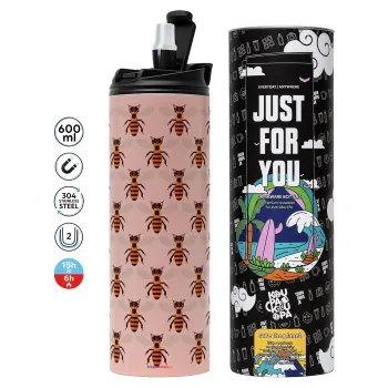 Bee, Tumbler stainless steel PINK 600ml