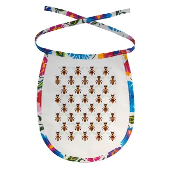 Μελισσούλες, Σαλιάρα μωρού αλέκιαστη με κορδόνι Χρωματιστή