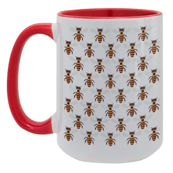 Bee, Κούπα Mega 15oz, κεραμική Κόκκινη, 450ml