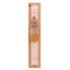 Easter Set, wooden keychain & scented flat Easter candle (30cm) (PINK)
