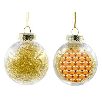 Bee, Transparent Christmas tree ball ornament with gold filling 8cm