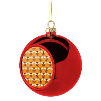 Bee, Christmas tree ball Red 8cm