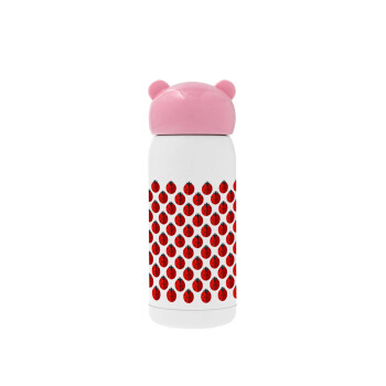 Coccinella, Pink stainless steel thermal flask, 320ml