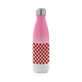 Coccinella, Metal mug thermos Pink/White (Stainless steel), double wall, 500ml