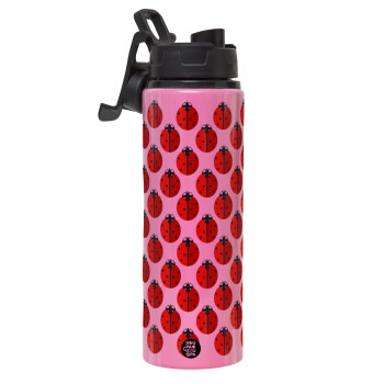 Coccinella, Metallic water bottle with safety lid, 850ml aluminum