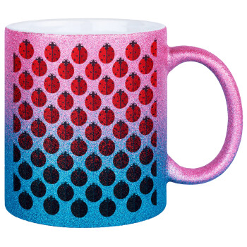 Coccinella, Κούπα Χρυσή/Μπλε Glitter, κεραμική, 330ml
