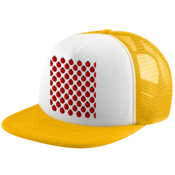 Coccinella, Καπέλο Soft Trucker με Δίχτυ Κίτρινο/White 