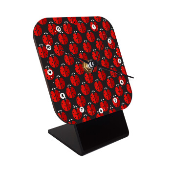 Coccinella, Quartz Wooden table clock with hands (10cm)