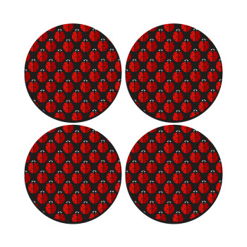 Πασχαλίτσα, ΣΕΤ 4 Σουβέρ ξύλινα στρογγυλά (9cm)