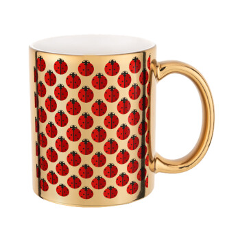 Coccinella, Mug ceramic, gold mirror, 330ml