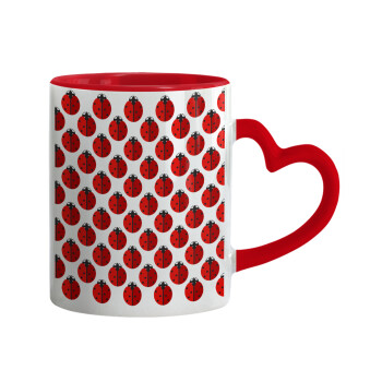 Coccinella, Mug heart red handle, ceramic, 330ml