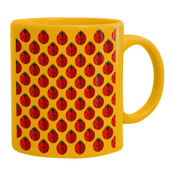 Coccinella, Ceramic coffee mug yellow, 330ml (1pcs)