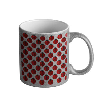 Coccinella, Κούπα Ασημένια Glitter που γυαλίζει, κεραμική, 330ml