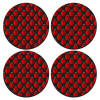 SET of 4 round wooden coasters (9cm)