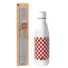 Easter Set, metallic stainless thermos bottle (500ml) & scented flat Easter candle (30cm) (GRAY)