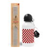 Easter Set, metallic aluminum water bottle (500ml) & aromatic flat Easter candle (30cm) (GRAY)