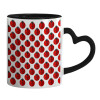 Mug heart black handle, ceramic, 330ml