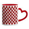 Mug heart red handle, ceramic, 330ml