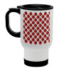 Κούπα ταξιδιού ανοξείδωτη με καπάκι, διπλού τοιχώματος (θερμό) λευκή 450ml