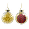 Transparent Christmas tree ball ornament with gold filling 8cm