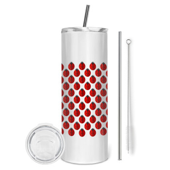 Coccinella, Eco friendly stainless steel tumbler 600ml, with metal straw & cleaning brush