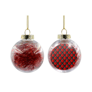 Πασχαλίτσα, Χριστουγεννιάτικη μπάλα δένδρου διάφανη με κόκκινο γέμισμα 8cm