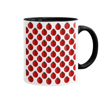Coccinella, Mug colored black, ceramic, 330ml
