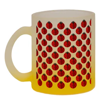 Πασχαλίτσα, Κούπα γυάλινη δίχρωμη με βάση το κίτρινο ματ, 330ml