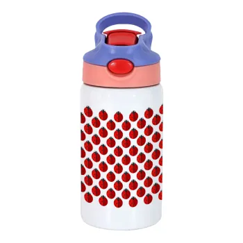 Πασχαλίτσα, Παιδικό παγούρι θερμό, ανοξείδωτο, με καλαμάκι ασφαλείας, ροζ/μωβ (350ml)