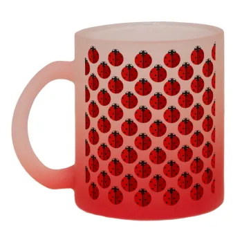 Πασχαλίτσα, Κούπα γυάλινη δίχρωμη με βάση το κόκκινο ματ, 330ml