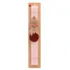 Easter Set, wooden keychain & scented flat Easter candle (30cm) (PINK)